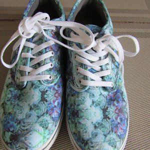 Van's Women's sneakers- size 7 blue/green floral